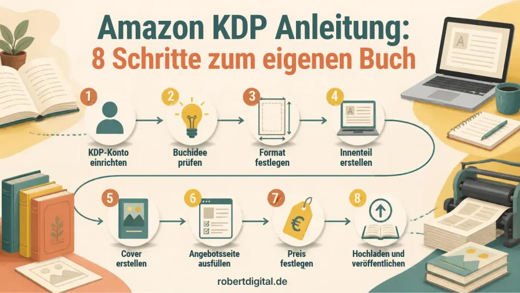 Amazon KDP Anleitung: 8 Schritte vom Konto bis zur Veröffentlichung