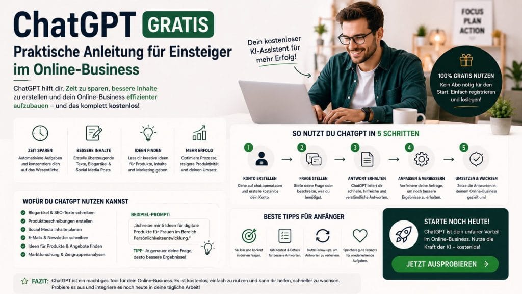 ChatGPT gratis: Praktische Anleitung für Einsteiger im Online-Business
