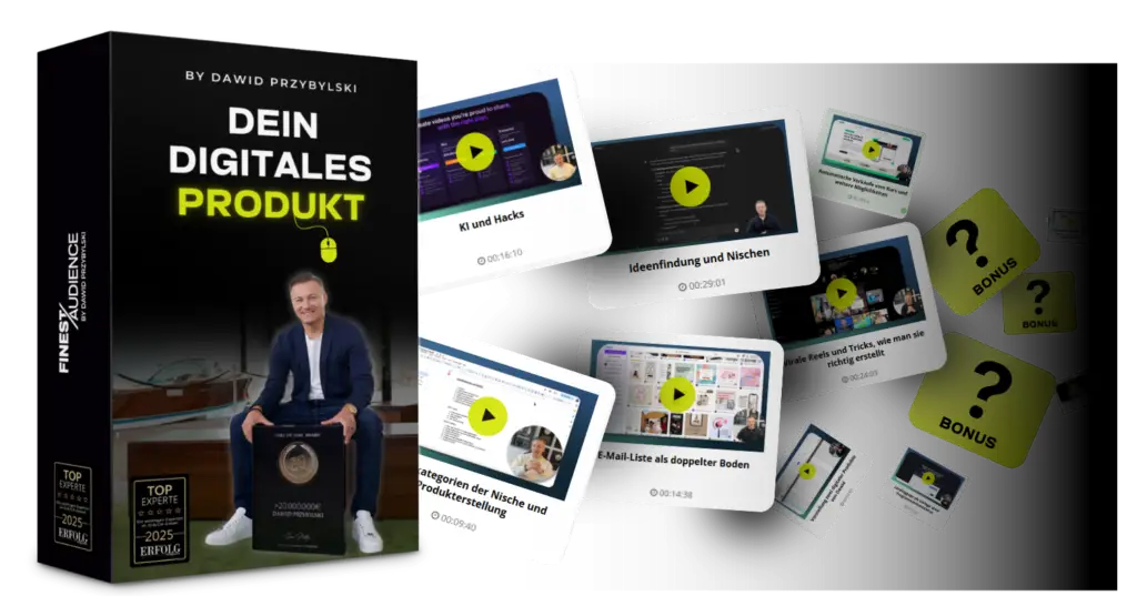 Digitale Produkte verkaufen für Anfänger – Die komplette Anleitung 2026 3 Dein digitales Produkt-Dawid Przybylski