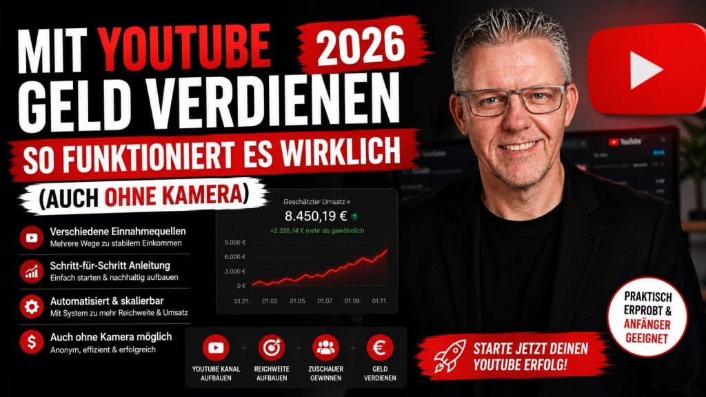 Mit YouTube Geld verdienen 2026 – So funktioniert es wirklich (auch ohne Kamera)