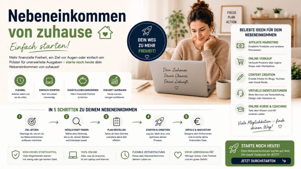 Nebeneinkommen von zuhause - Einfach starten